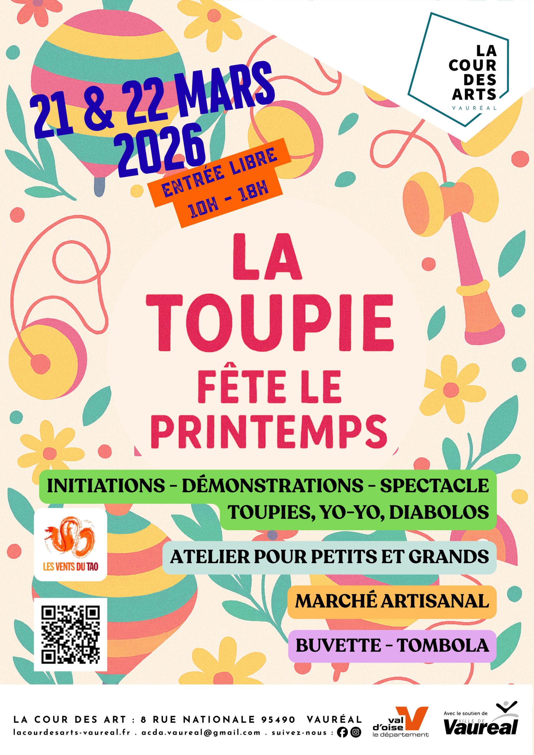 La Toupie fete le printemps à la cour des arts de vaureal les 21 et 22 mars 2026 de 10h à 18h
